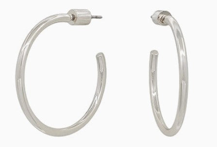 Sleek Hoop Earrings - Silver