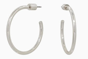 Sleek Hoop Earrings - Silver