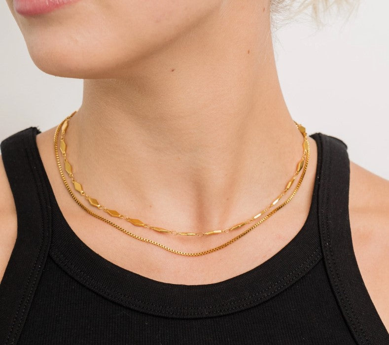 Box Chain Layered Necklace