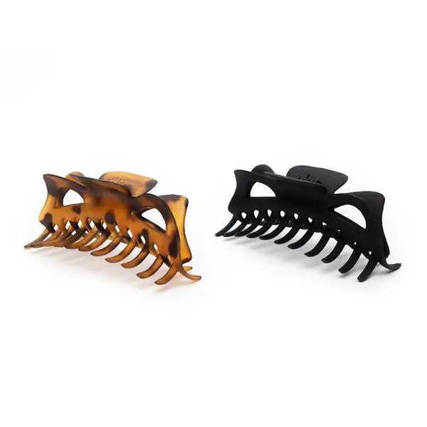 Jumbo Classic Claw Clips 2pc - Black & Tort