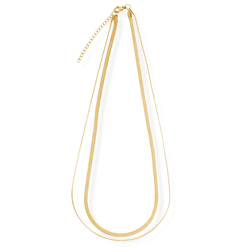 Cassia Double Chain Necklace - Gold