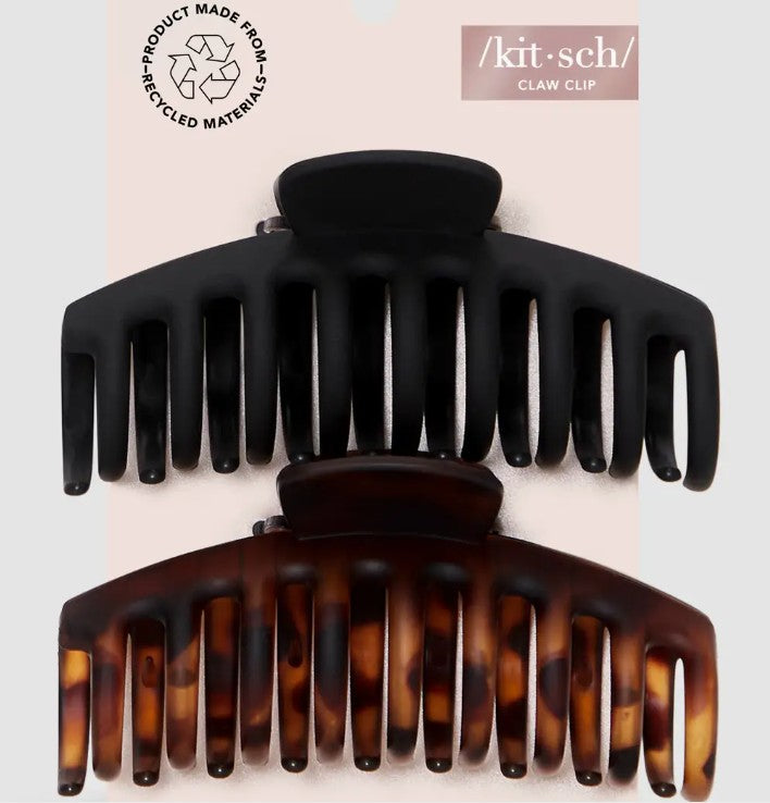 Oversized Claw Clips 2pc - Black & Tort - 27 West