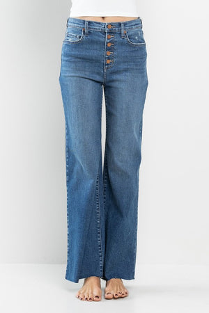 
            
                Load image into Gallery viewer, Courtney Button Up Wide Leg Denim
            
        