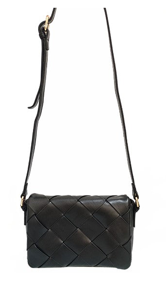 Dallas Woven Crossbody Purse - Black - 27 West