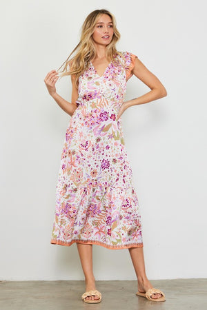 Evelyn Floral Midi Dress