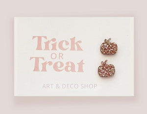 Glitter Mini Pumpkin Stud Earrings