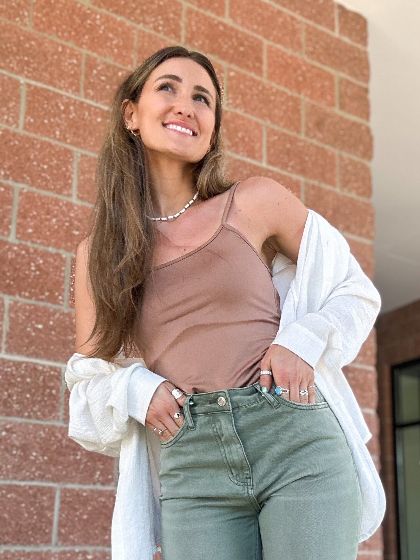 Kelsey Solid Cami - Mocha - 27 West