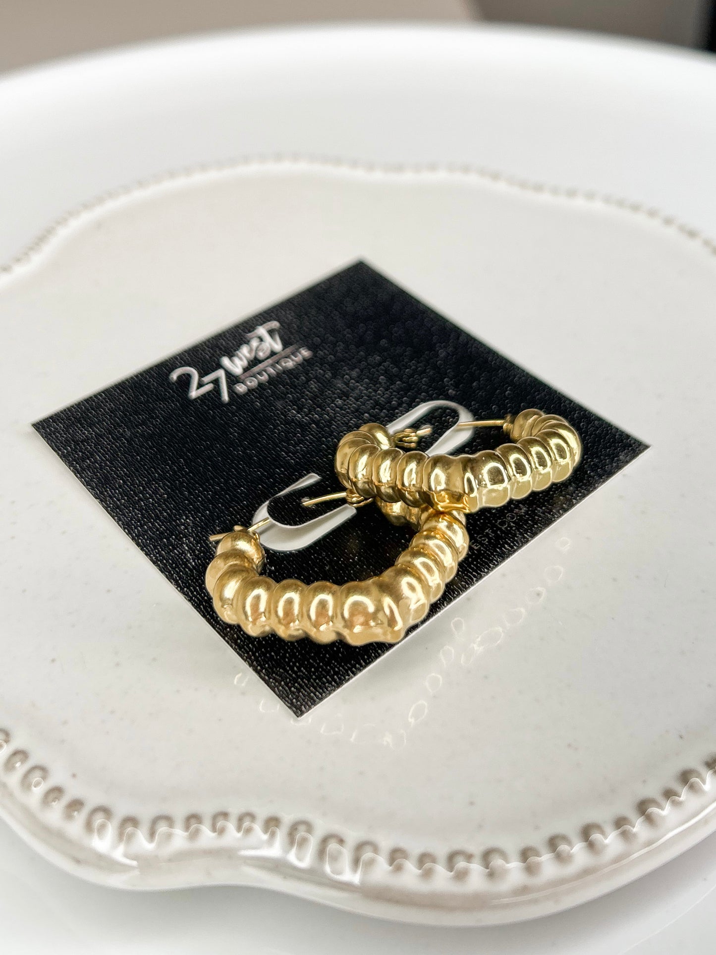 Dotted Heart Statement Earrings - 27 West