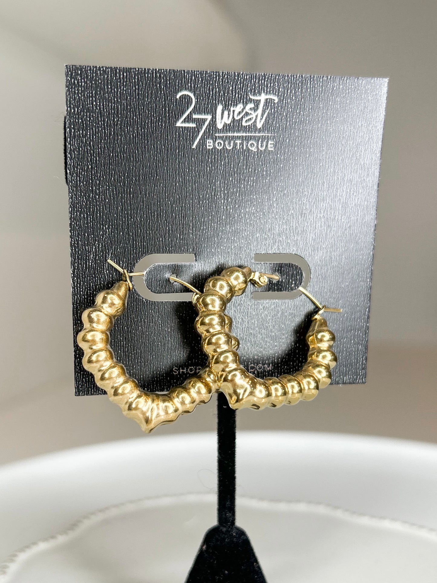 Dotted Heart Statement Earrings - 27 West