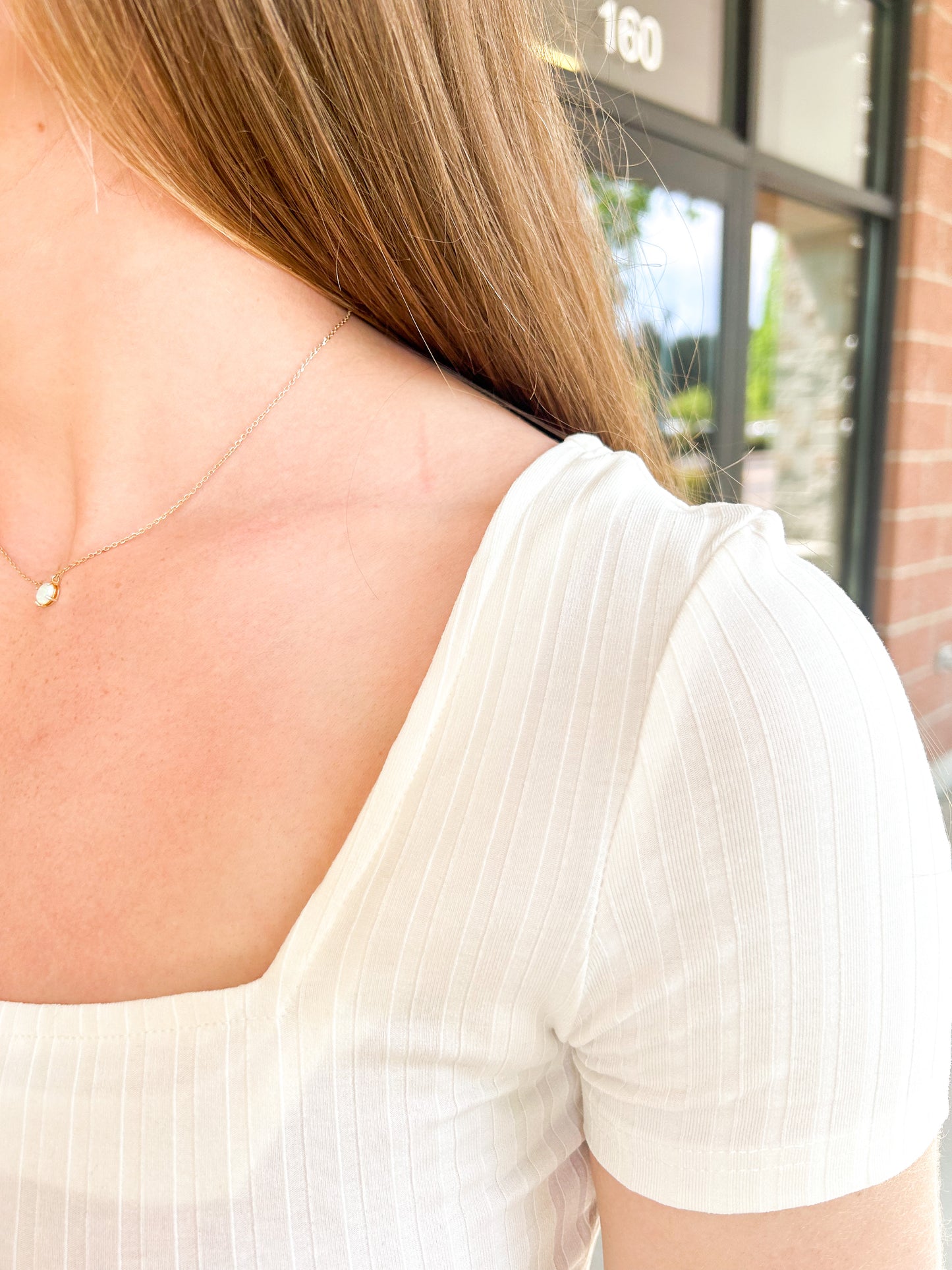 Ariella Short Sleeve Textured Bodysuit- White - 27 West