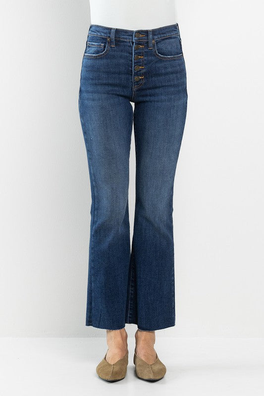 Kelly High Rise Button Detail Denim