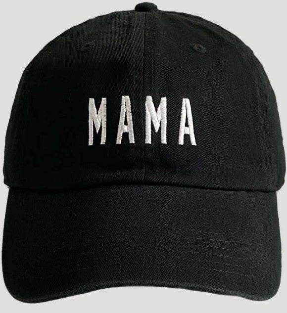 MAMA Embroidered Baseball Hat- Black