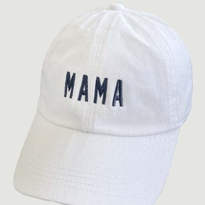 MAMA Embroidered Baseball Hat- White