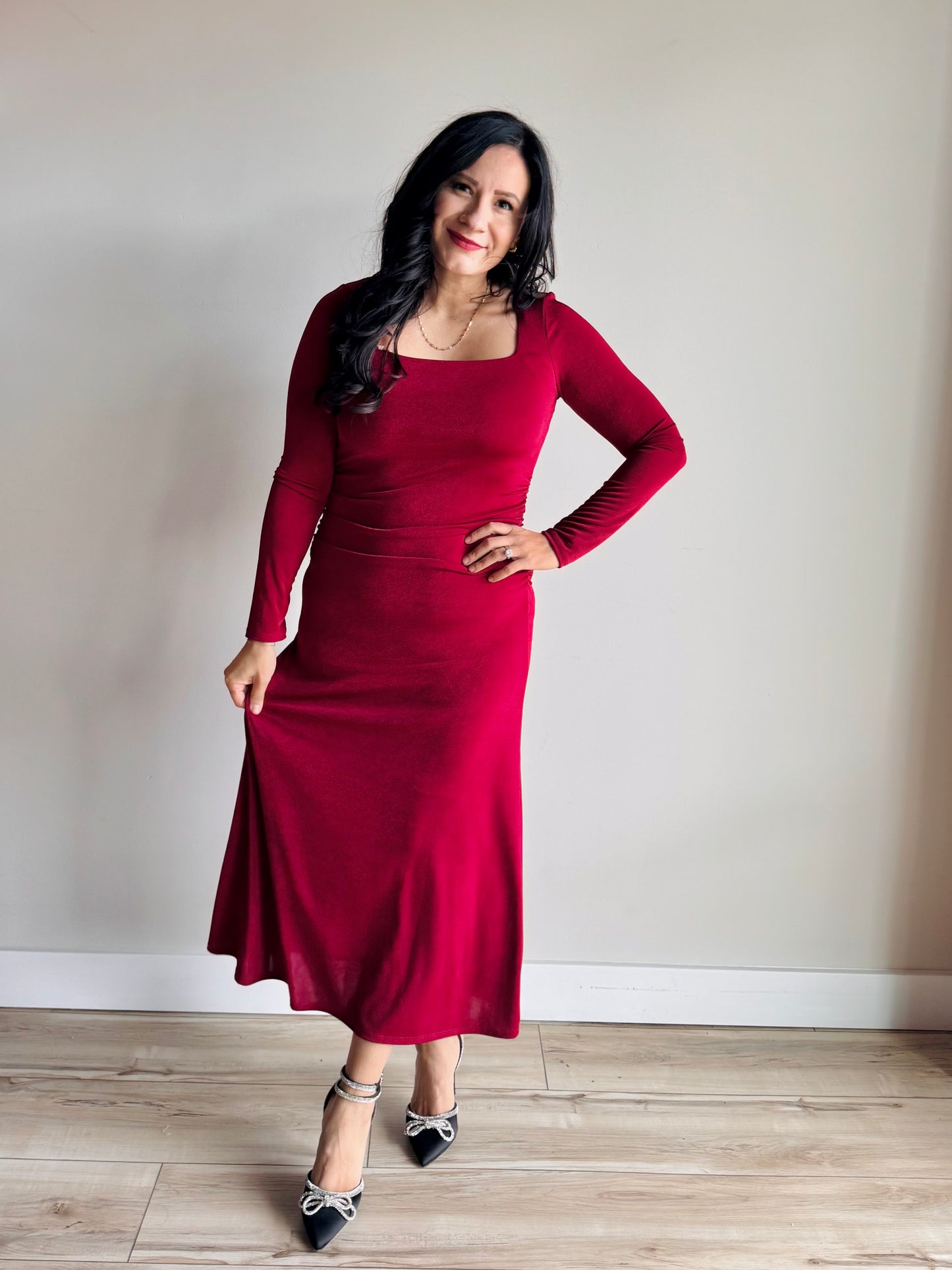 Nikki Square Neck Midi Dress Timeless Boutique Style 27 West Large Nikki Square Neck Midi Dress Timeless Boutique Style 27 West Large