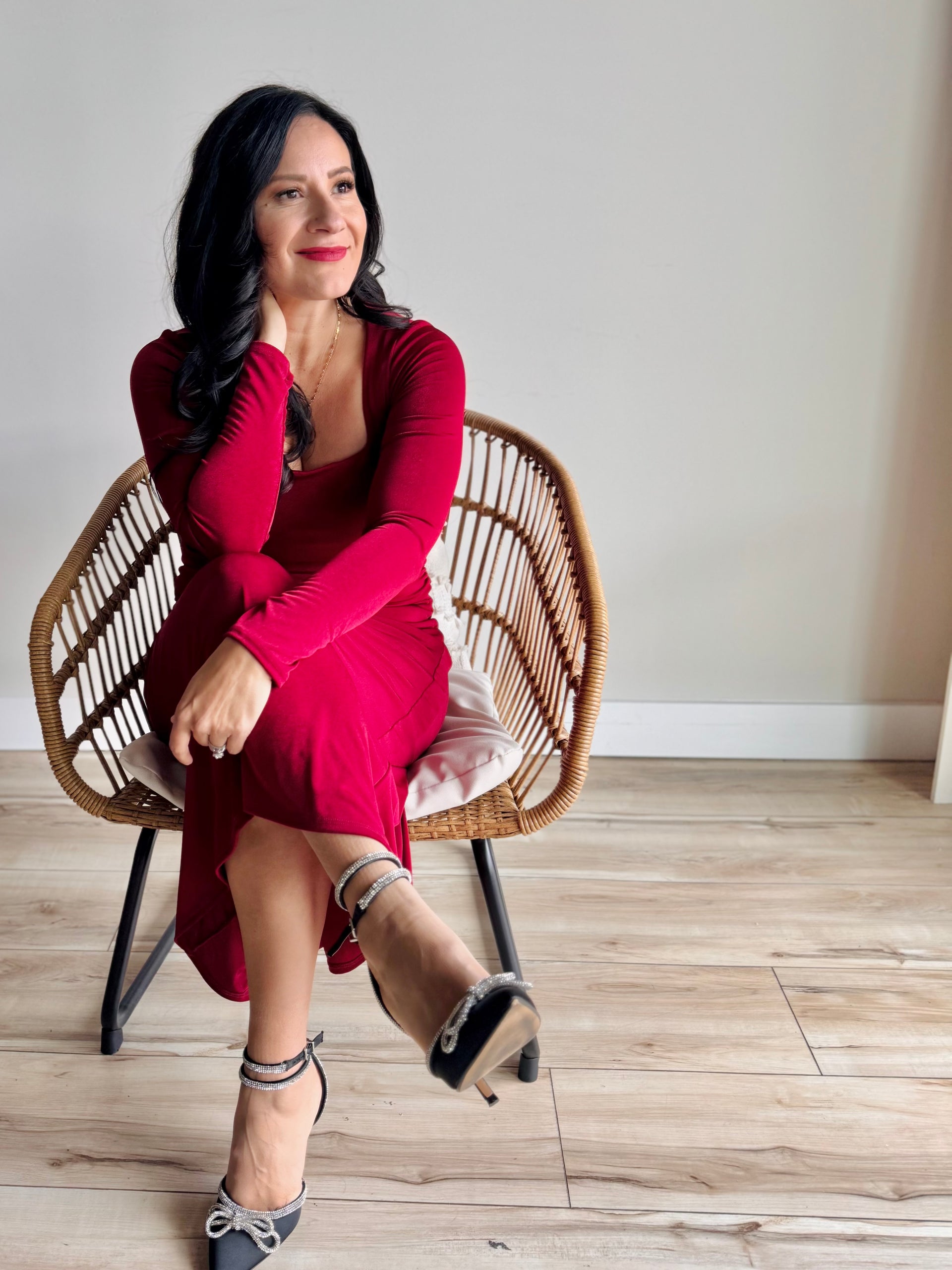 nikki midi dress Nikki Square Neck Midi Dress