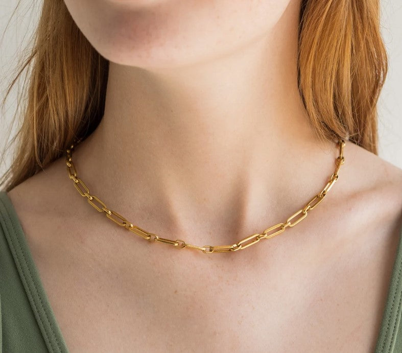 Paperclip Chain Necklace - Gold