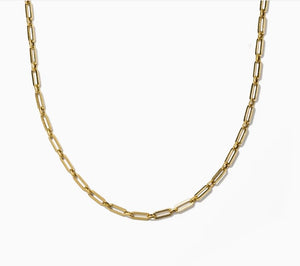 Paperclip Chain Necklace - Gold