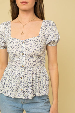 
            
                Load image into Gallery viewer, Rebecca Button Down Floral Blouse
            
        
