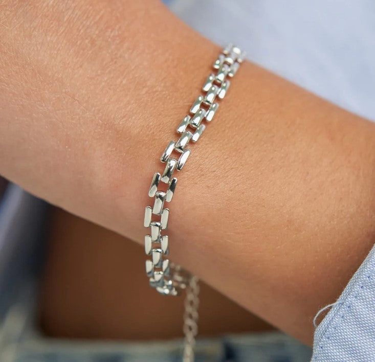 Squared Chain Bracelet - Silver