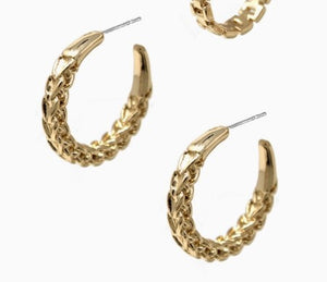 Twisted Gold Hoop Earrings