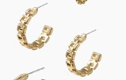 Watch Band Style Mini Hoop Earrings