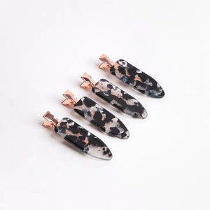 Creaseless Clips 4pc Set - Black Terrazzo