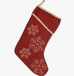 Snowflake Stocking- Red