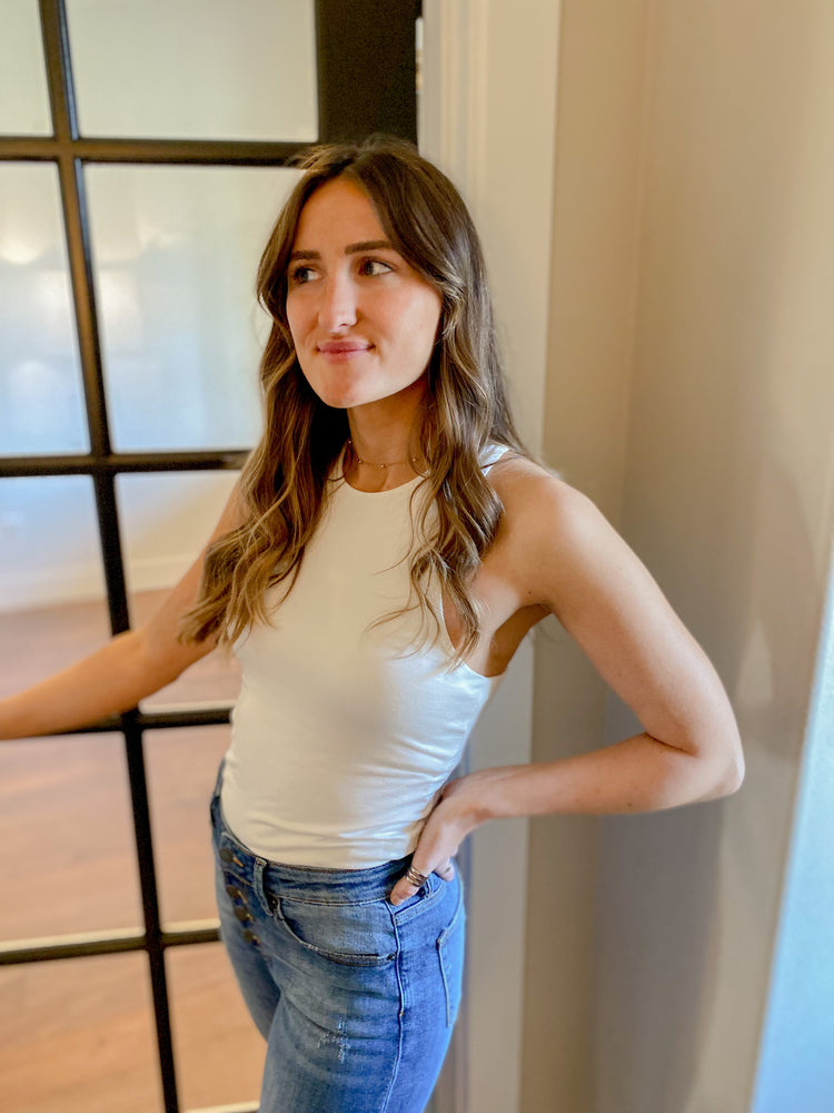 Kayla Racerback Tank- White
