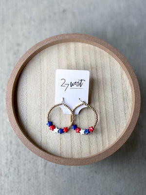 Red, White and Blue Star Hoops