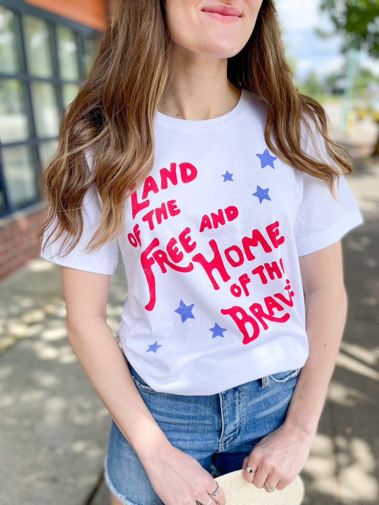 Land of the Free Home of the Brave Graphic Tee