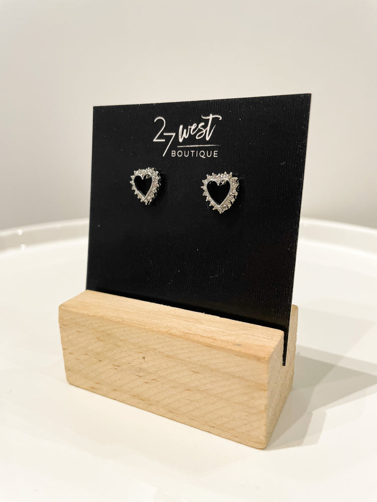 Heart Stud- Silver