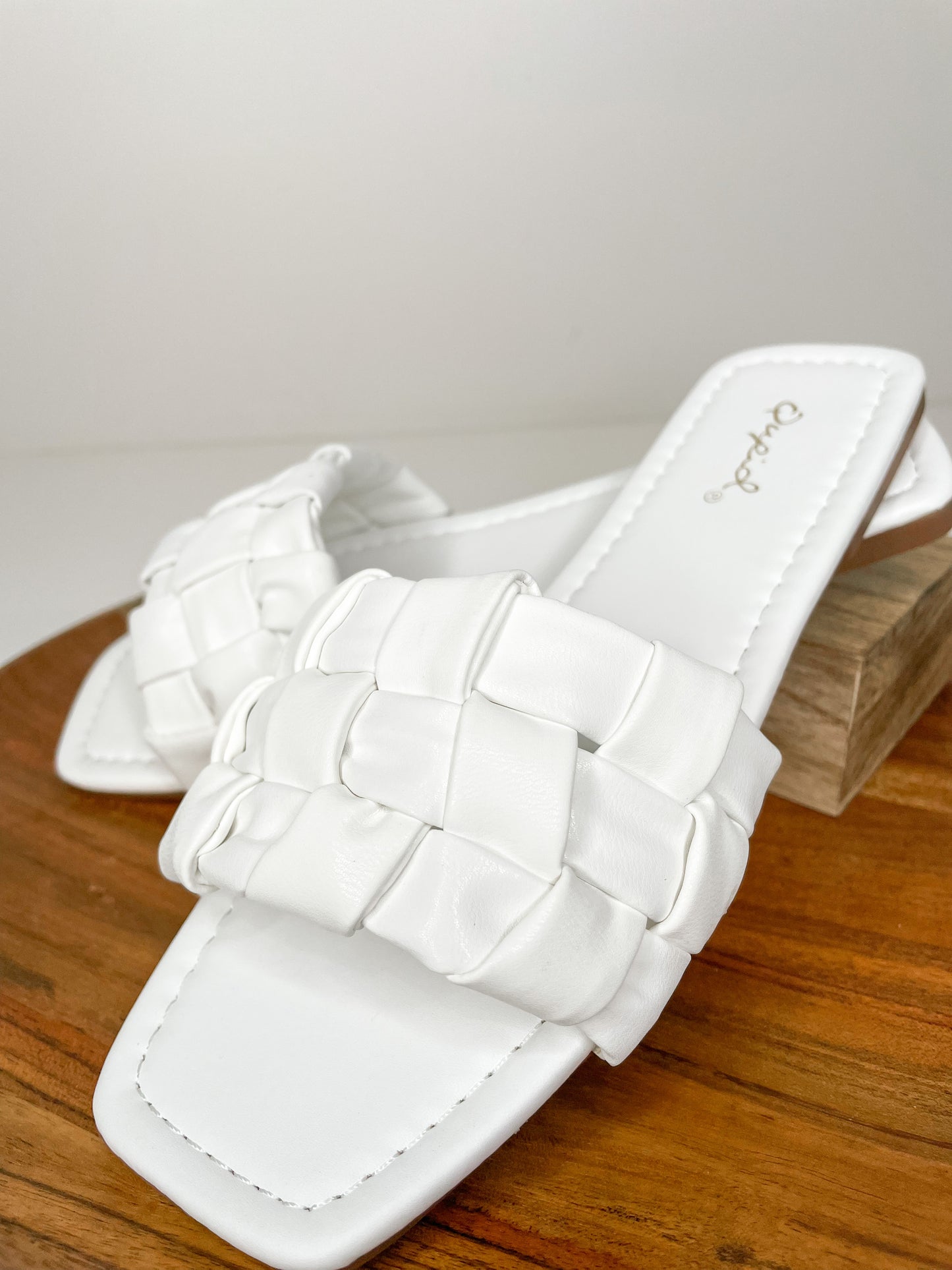 white lily sandals Lily Braided Band Sandal- White 8