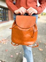 Denver Drawstring Backpack- Brown