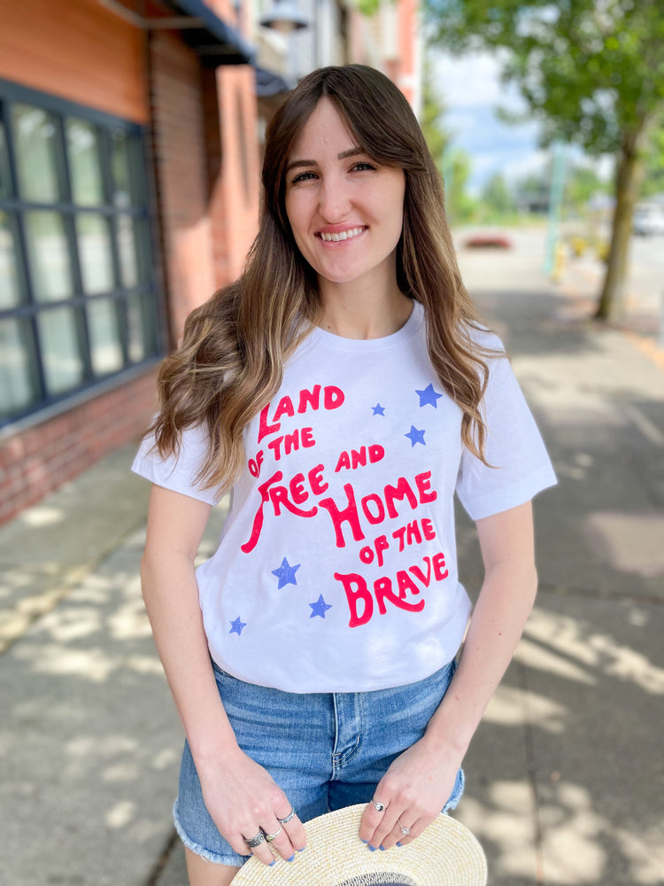 Land of the Free Home of the Brave Graphic Tee