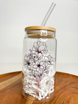 
            
                Load image into Gallery viewer, Glass Cup- Floral Bouquet
            
        
